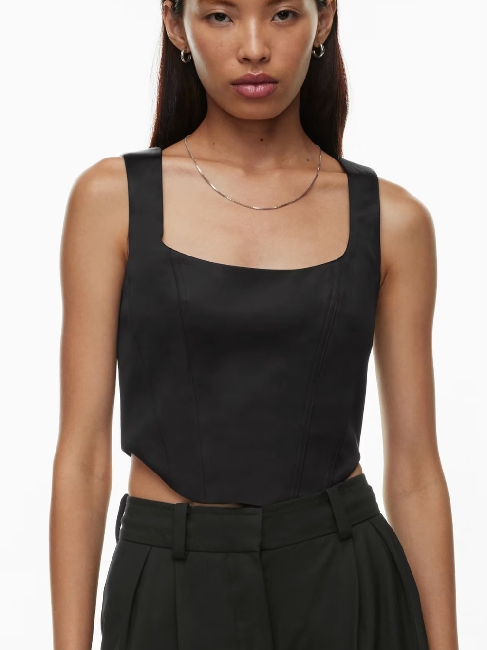 ARITZIA SUNDAY BEST Black Shiloh Bustier Satin top